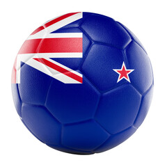 Fototapeta premium New zealand flag soccer ball 3d
