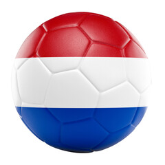 Naklejka premium Soccer ball 3d netherlands flag