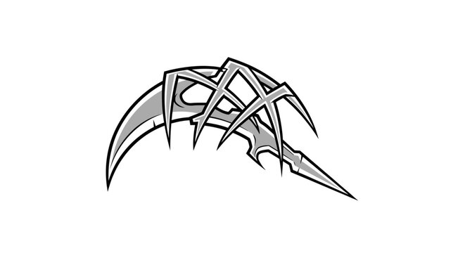 Detailed illustration of sharp dagger blade.