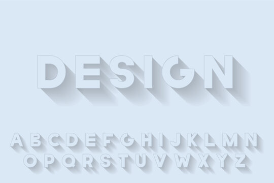 Bold stylish font. Blue delicate design Trendy vector English alphabet. Simple minimalistic latin letters