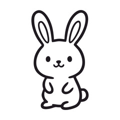 Fototapeta premium Cute Rabbit Cartoon Bunny Animal Doodle Vector