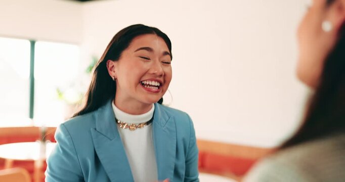 Business, women and excited with hug in office for law licence, career milestone and support. Legal intern, lawyer and happy with embrace in firm for bar exam pass, achievement or qualification pride