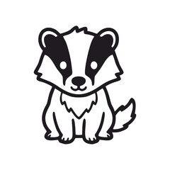Cute Badger Cartoon Woodland Animal Vector Illustration © Ram Acharya