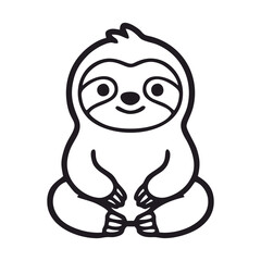 Fototapeta premium Cute Sloth Cartoon Animal Hand Drawn Vector Illustration