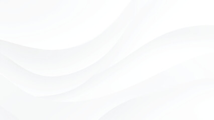 Fototapeta premium White wavy abstract background with smooth curved lines and soft gradient texture