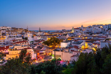 Obraz premium Old Town of Albufeira Algarve Portugal at Dusk