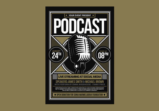 Podcast Show Flyer Template
