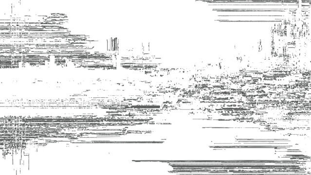 Glitchy distorted digital noise pattern with horizontal lines and pixelation effects