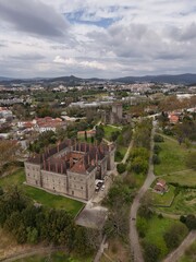 Naklejka premium Palace of the dukes of braganza aerial view guimarães