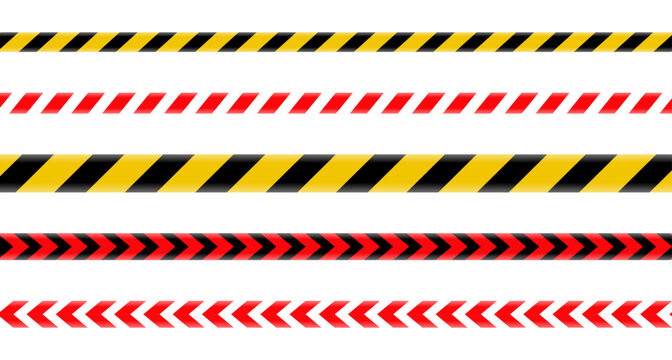 Warning tape illustration with yellow and red striped caution tape design in vector SVG format, editable safety banner element for alerts, UI, and hazard graphics.