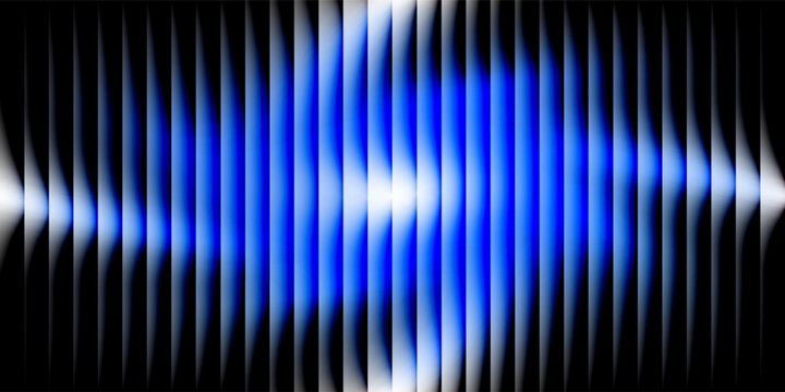 Vibrant circular gradient pattern with ribbed fractal glass texture effect blending blue purple colors. Futuristic background with fluorescent wave effect perfect for creative digital designs. Vector