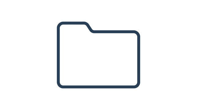 Folder icon flat line style with transparent background