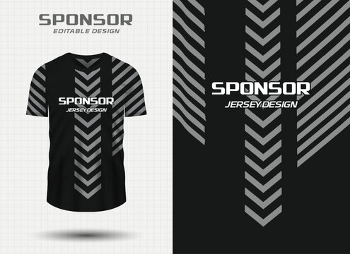 Sport jersey design template with chevron pattern for sublimation