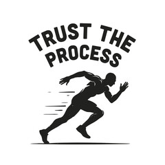 Obraz premium Running person Silhouette With Typography On White Background