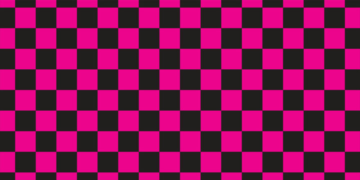 Pink and black checkerboard seamless pattern background. Screenshot of a vector design software interface with a selected path tool on a grid tile.