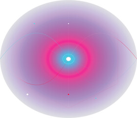 Quantum particle core with glowing energy waves and abstract circular neon gradient vector  Nuclear fusion reaction database icon showing atomic orbit structure and energy field illustration   © Jobaer