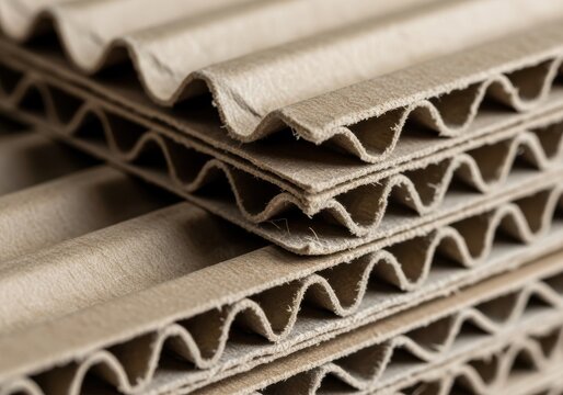 Close-up of Brown Corrugated Cardboard Texture for Eco-friendly Packaging and Recycling Concepts