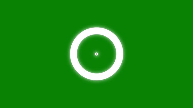 Green screen white double circle shockwave animation loop with glowing concentric ring explosion ripple effect for logo reveal music video editing chroma key overlay 4k vfx