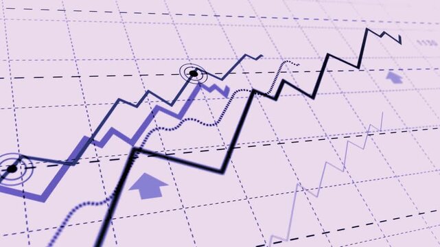 Financial Stock Market Graph Showing Upward and Downward Trends with Data Analysis