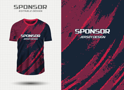 Abstract red and dark blue brush stroke pattern for sports jersey