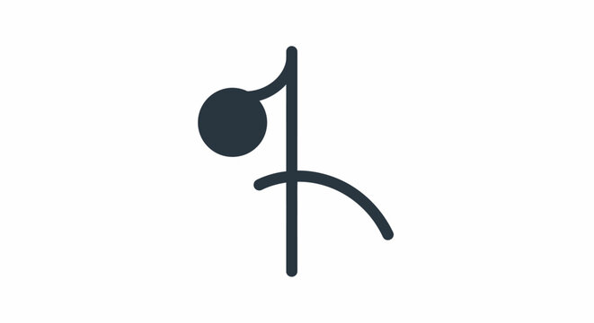 Black Music Note Symbol Design.