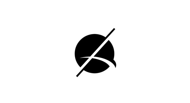 Black No Symbol Graphic Design Element.