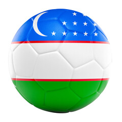 Fototapeta premium Uzbekistan flag soccer ball 3d