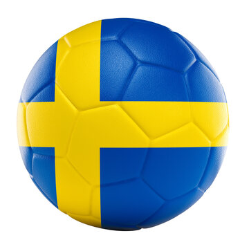 Sweden flag soccer ball 3d