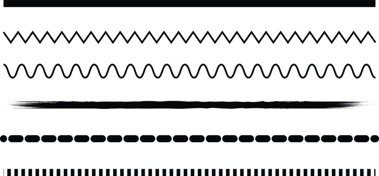 Decorative divider line ornament border collection with elegant separator elements for graphic design