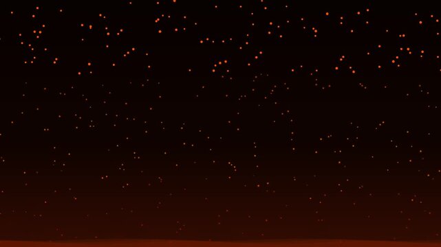 Fire sparks glowing embers rising and falling in bidirectional motion with soft bokeh effect on dark background for cinematic heat atmosphere overlay