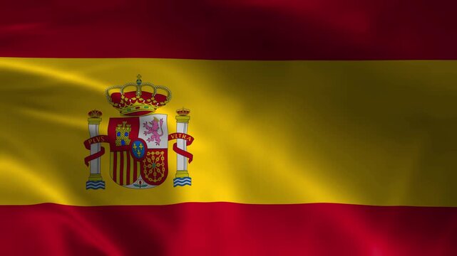 Spain Flag Animation Looping Background &ndash; Waving Spanish National Flag in HD and 4K