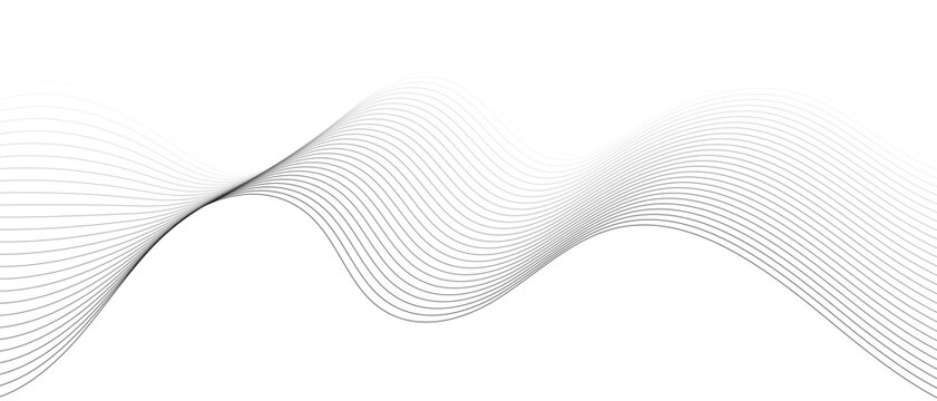 abstract creative black white blend line wave design.