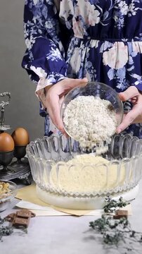 woman preparing Chocolate fudge almond candy