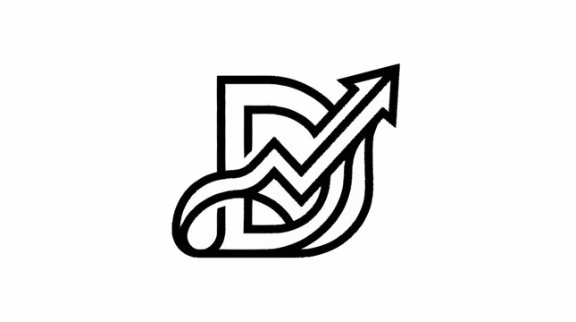 Modern abstract logo design with upward trending arrow and graph lines.