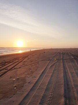 Parangtritis beach in the afternoon at sunset