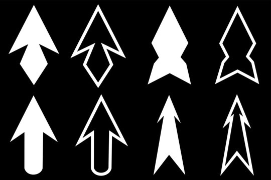 arrows in the form of icons and outlines, vector