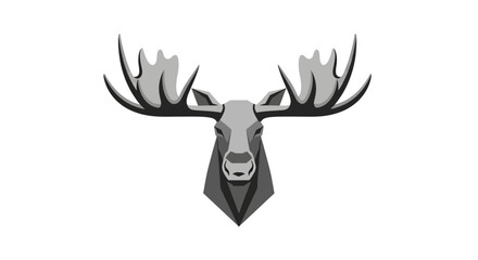 Large Antlered Deer Head Illustration. © Iko