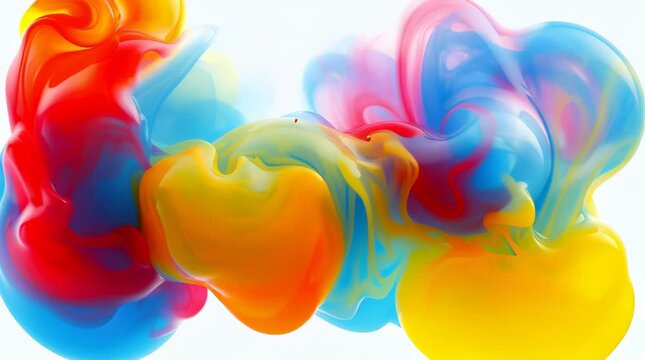 Abstract Swirls of Vibrant Colors Exploding