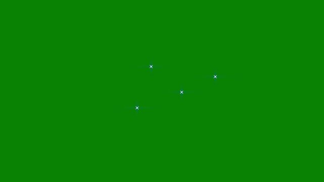 Twinkling stars animation,white cartoon,vector, doodles style stars blinking,Elegant twinkle star glitter sparkle 4K animation,light effect trail magic sparkling effects on green screen