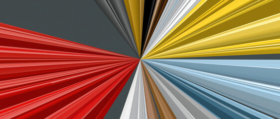 Fototapeta premium Colorful abstract background radial line geometric art modern design digital illustration red yellow grey blue motion