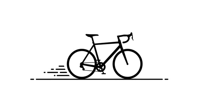 Modern bicycle in motion fast speed.