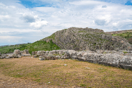 Scenic views of the archaeological remains and monumental stone walls of Hattuşa (Hattusha),  located in Boğazkale, &Ccedil;orum, this sprawling site was the fortified capital city of the Hittite Empire duri