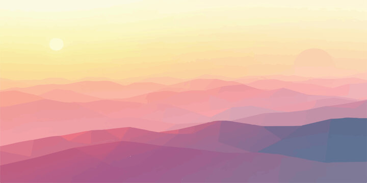 Abstract minimalist mountain landscape with soft pastel colors and sunset mountain landscape abstract minimalist geometric polygonal background gradient illustration atmosphere tranquil