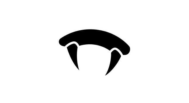 Vampire fangs sharp teeth icon.
