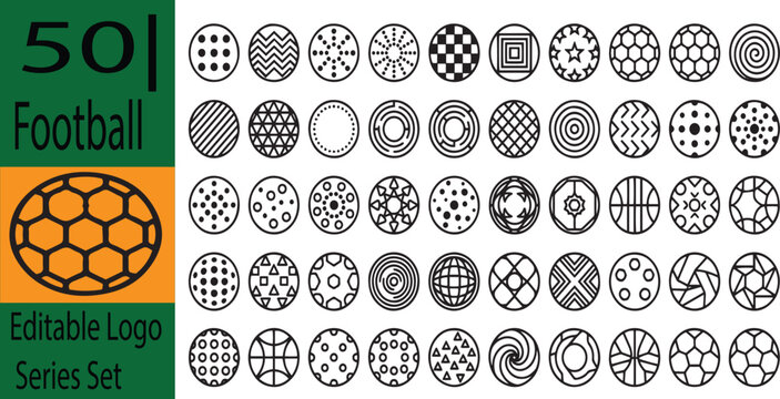  Football Pattern Icons  Logo Series Set 