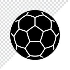 Naklejka premium Black and white soccer ball icon isolated on transparent background, isolated on white background, Vector