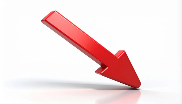 Loss arrow icon isolated on white background