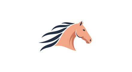 Horse head with flowing mane profile. © Nunik