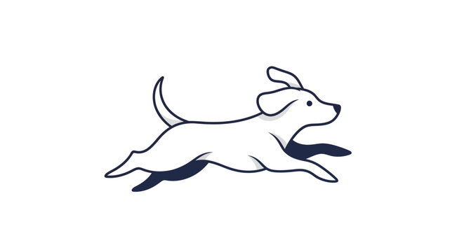 Running dog in motion fast pace.