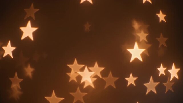 Warm celestial bokeh drifting in space like glowing lanterns with subtle focus blur and soft depth